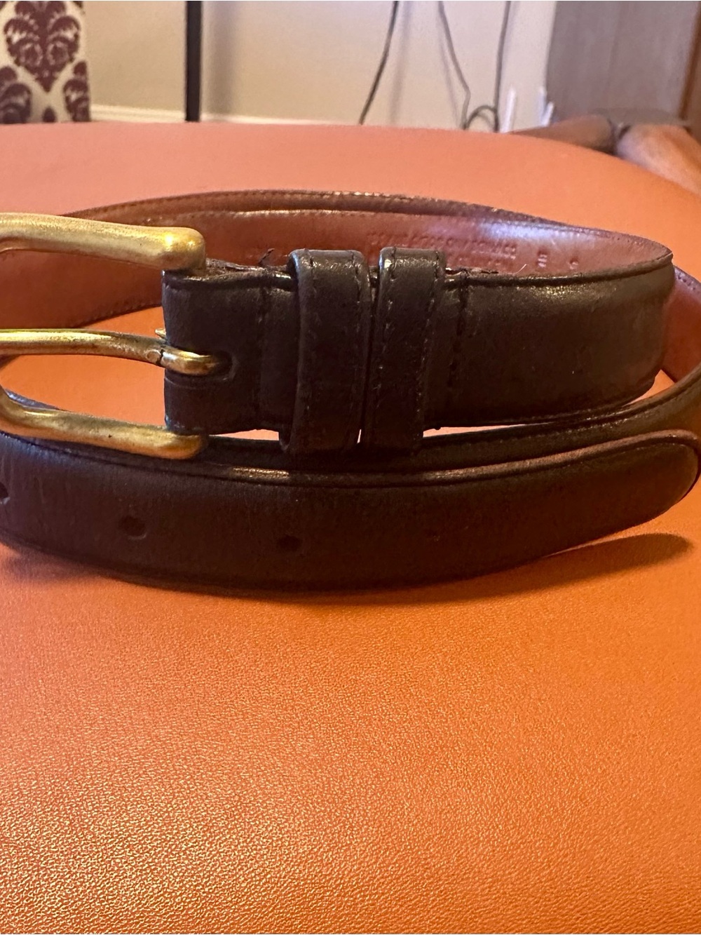 Vintage Coach 5800 Men’s Black Cowhide Leather Belt Size 38 Solid Brass USA